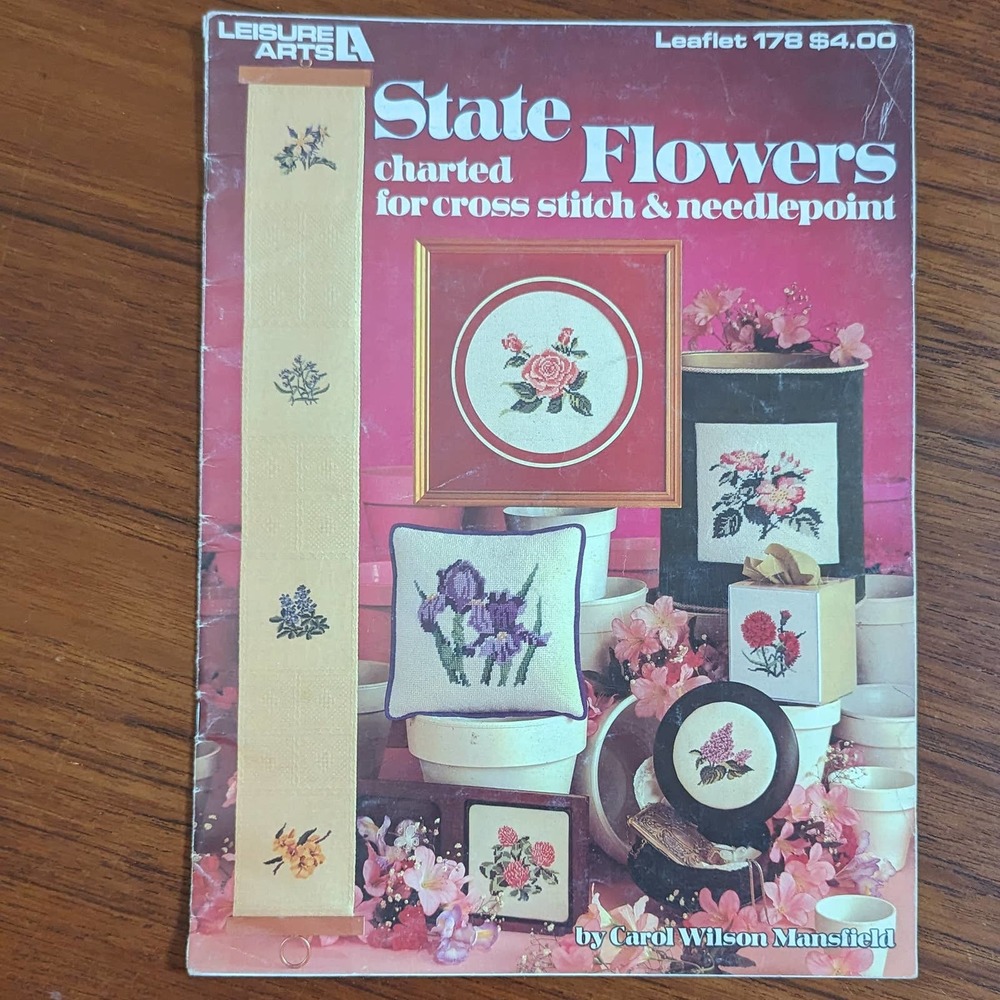 State Flowers Cross Stitch Pattern Book 1980